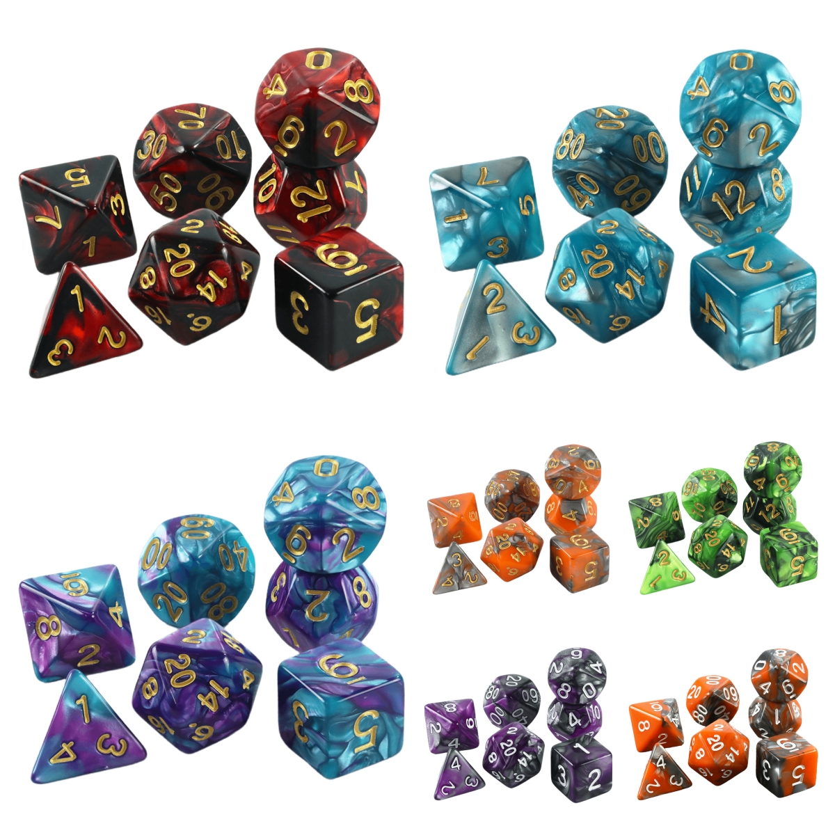Board Game Pandemic - DND Dice Set 7pcs Mixing Color