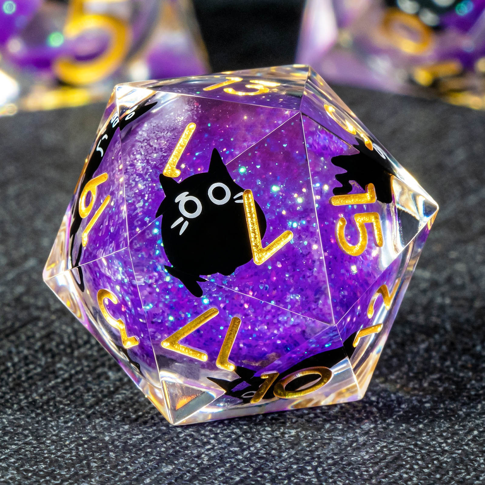 Board Game Pandemic - Cat Liquid Core DND Dice Set,