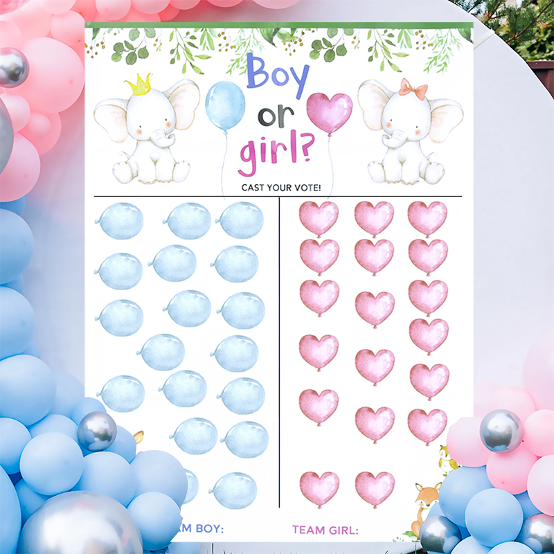 Board Game Who Is It - 1sets Gender Reveal Game Voting Poster
