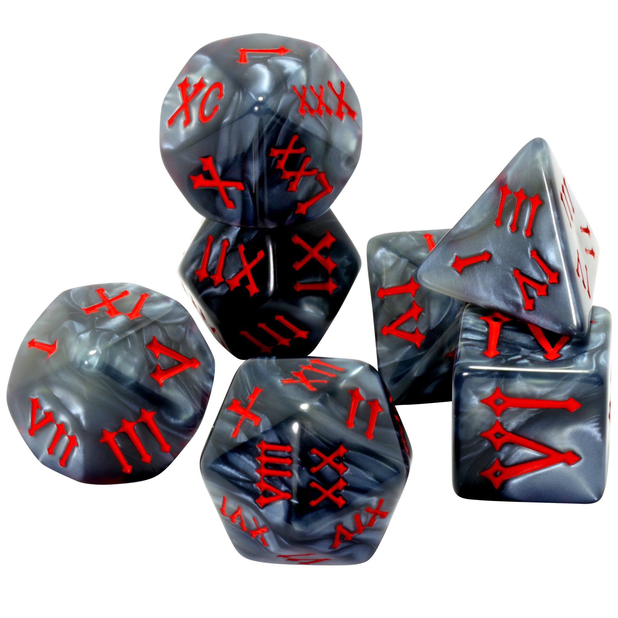 Board Game Font - 7pcs/set Polyhedral Dice Set Marble Effect