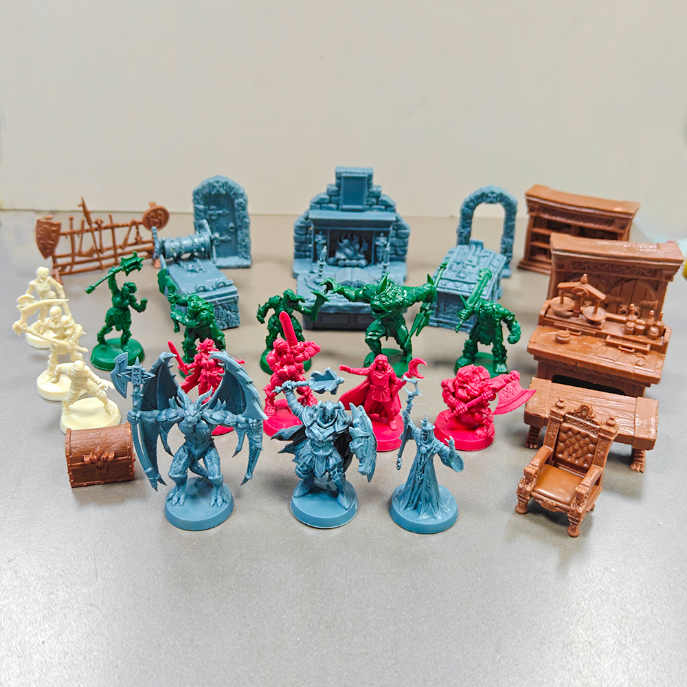 Board Game Zombicide - Set Heroes Orcs Enemies Furniture Miniatures