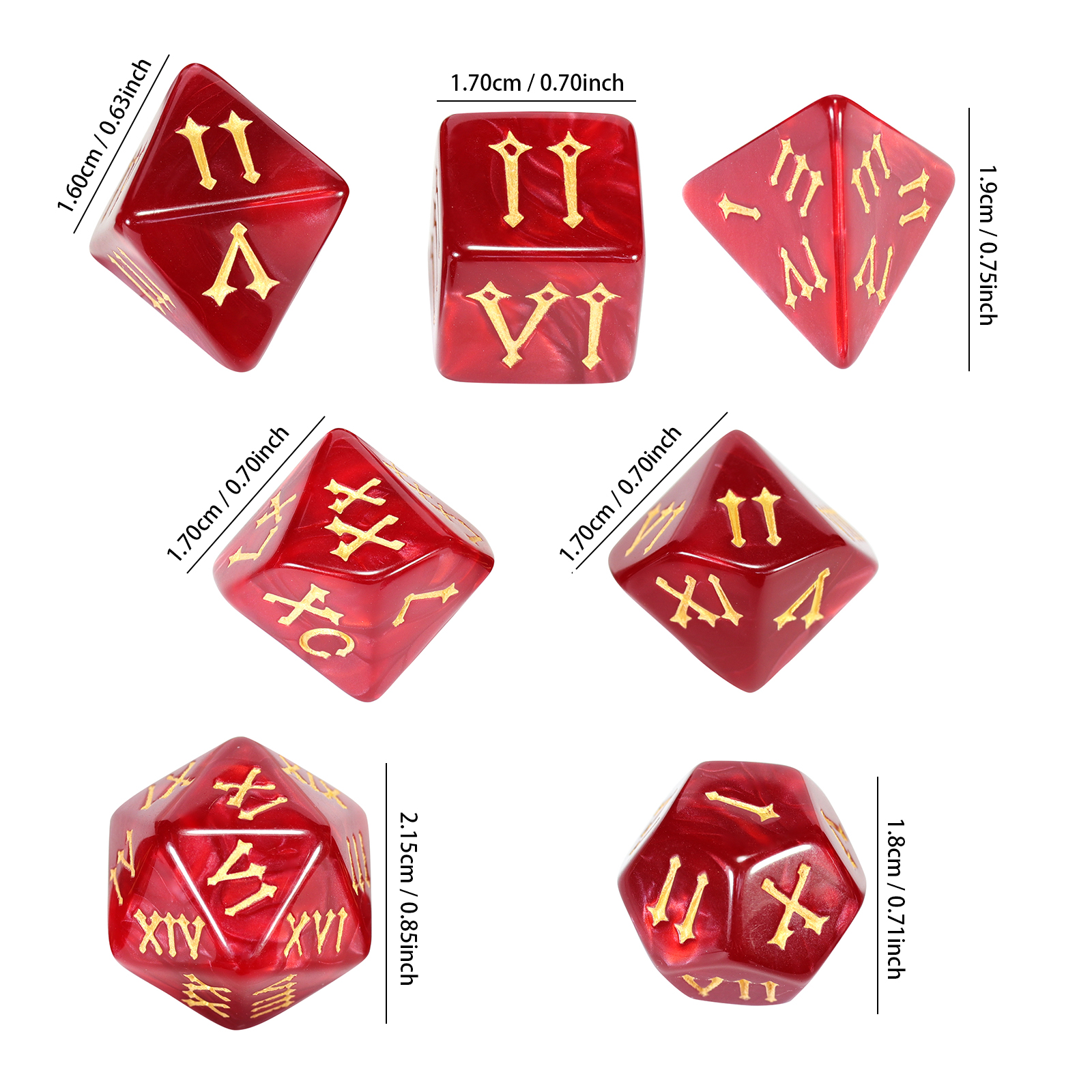 DND Dice 7pcs Marble Effect Po - đánh giá và giá Board Game Font