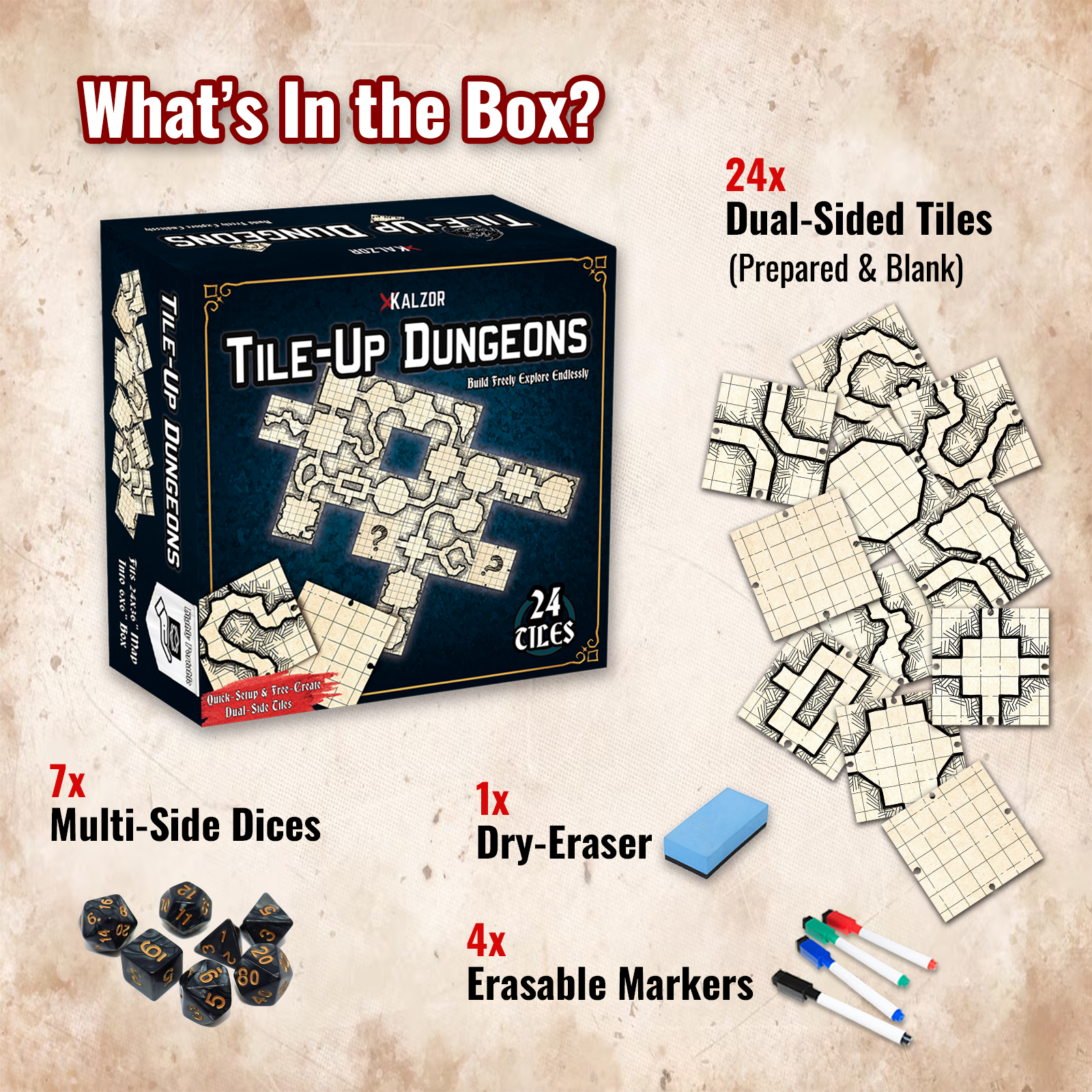 Tile Up Dungeons | Unique Desi - đánh giá và giá Board Game Design
