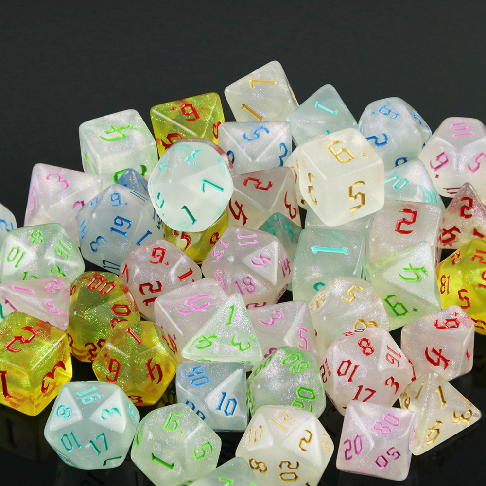 Glitter Polyhedral Dice Set 7p - đánh giá và giá Board Game Font