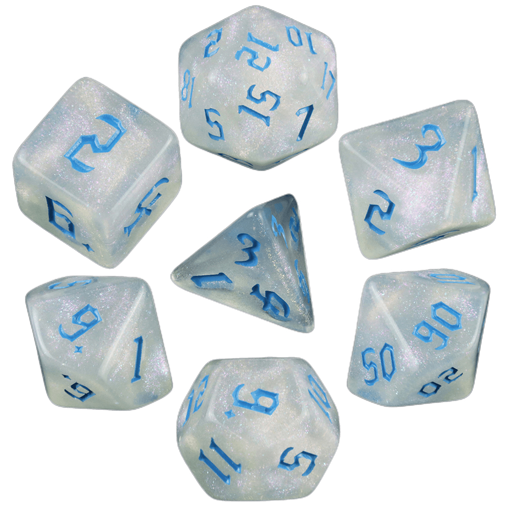 Glitter Polyhedral Dice Set 7p - đánh giá và giá Board Game Font