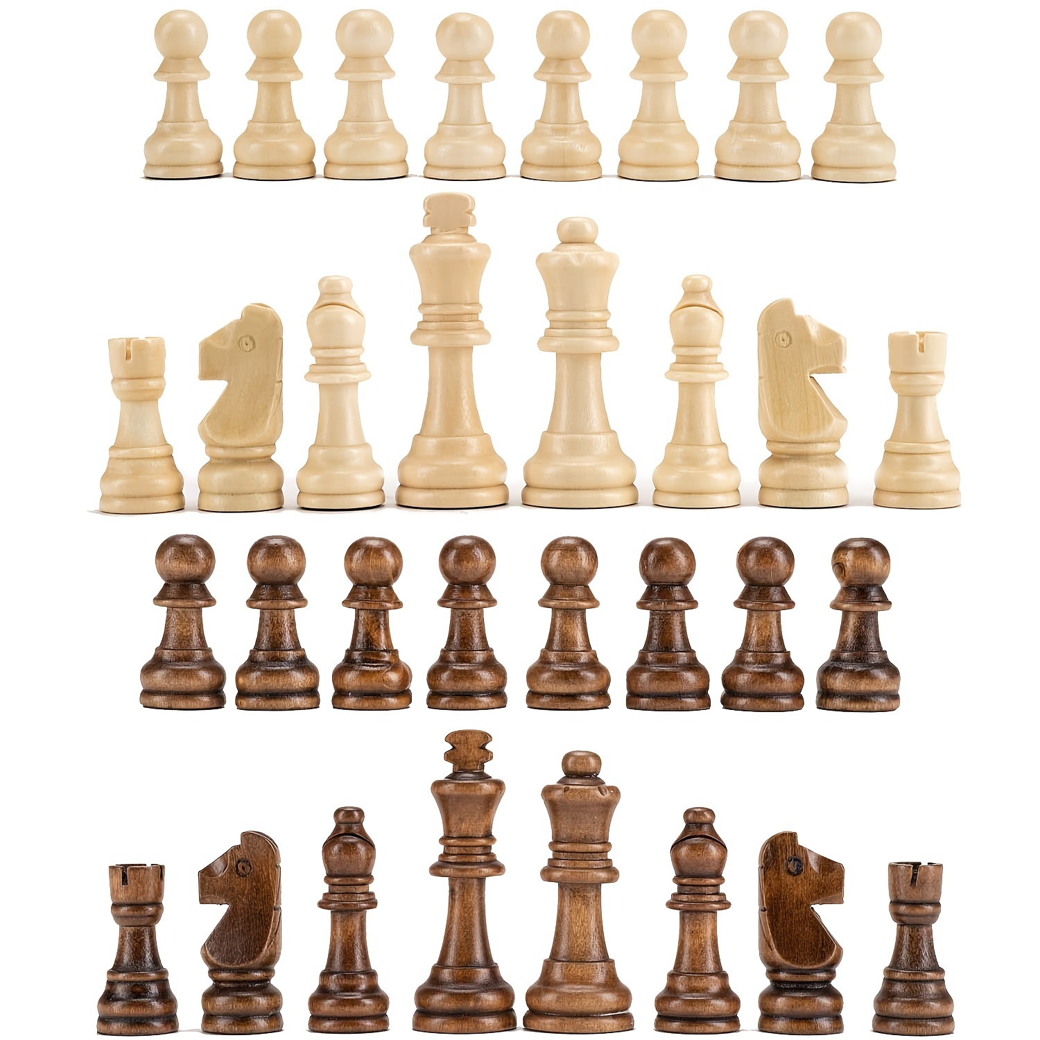 32 Pieses Wooden Chess Standar - đánh giá và giá Board Game Queen
